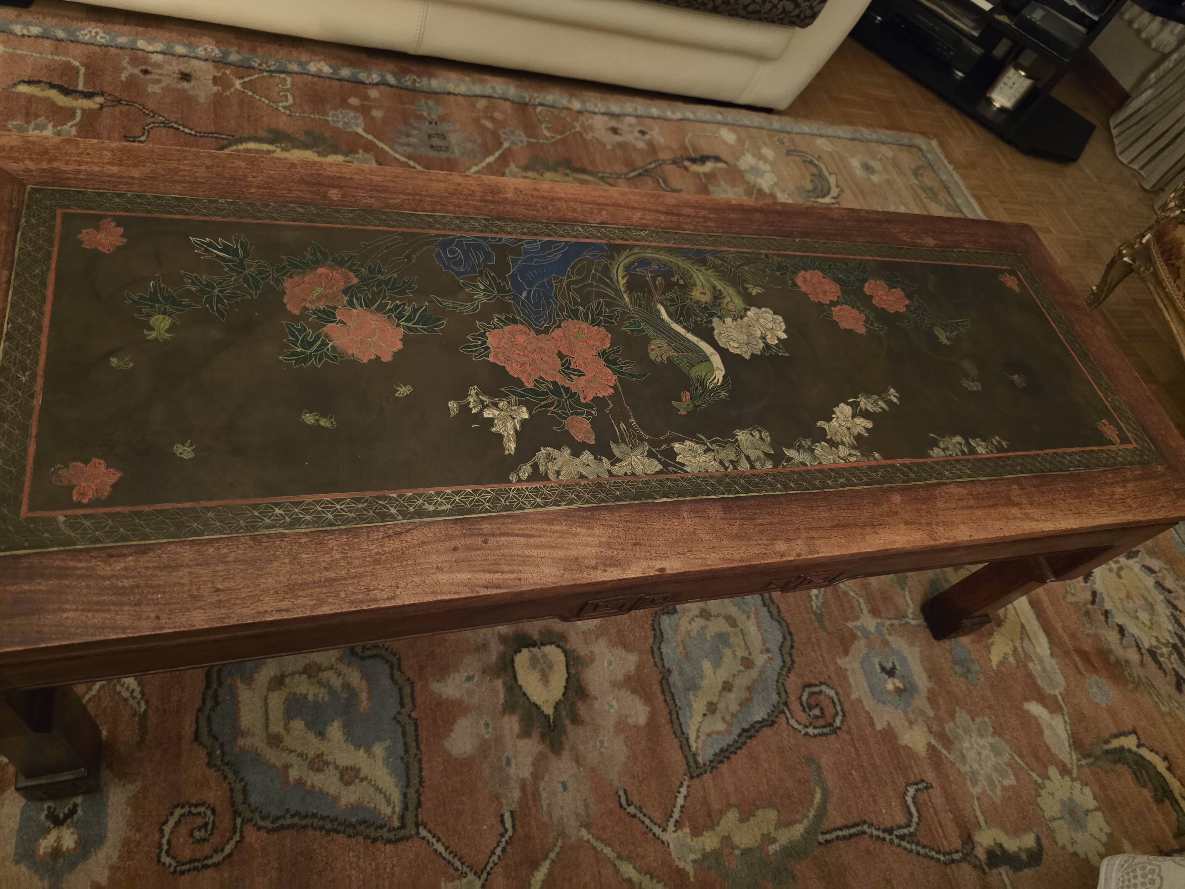 Antique Chinese lacquered coffee table