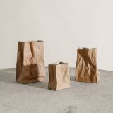 Set of Three Finnish Mid Century Tapio Wirkkala "Paper Bag" Vases, 1970s