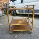 Rattan serving table
