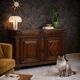 Ancient baroque walnut buffet with decorations, 18th century
