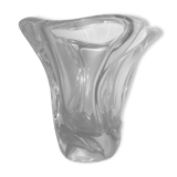 Crystal vase signed daum france free form 4.4 kg