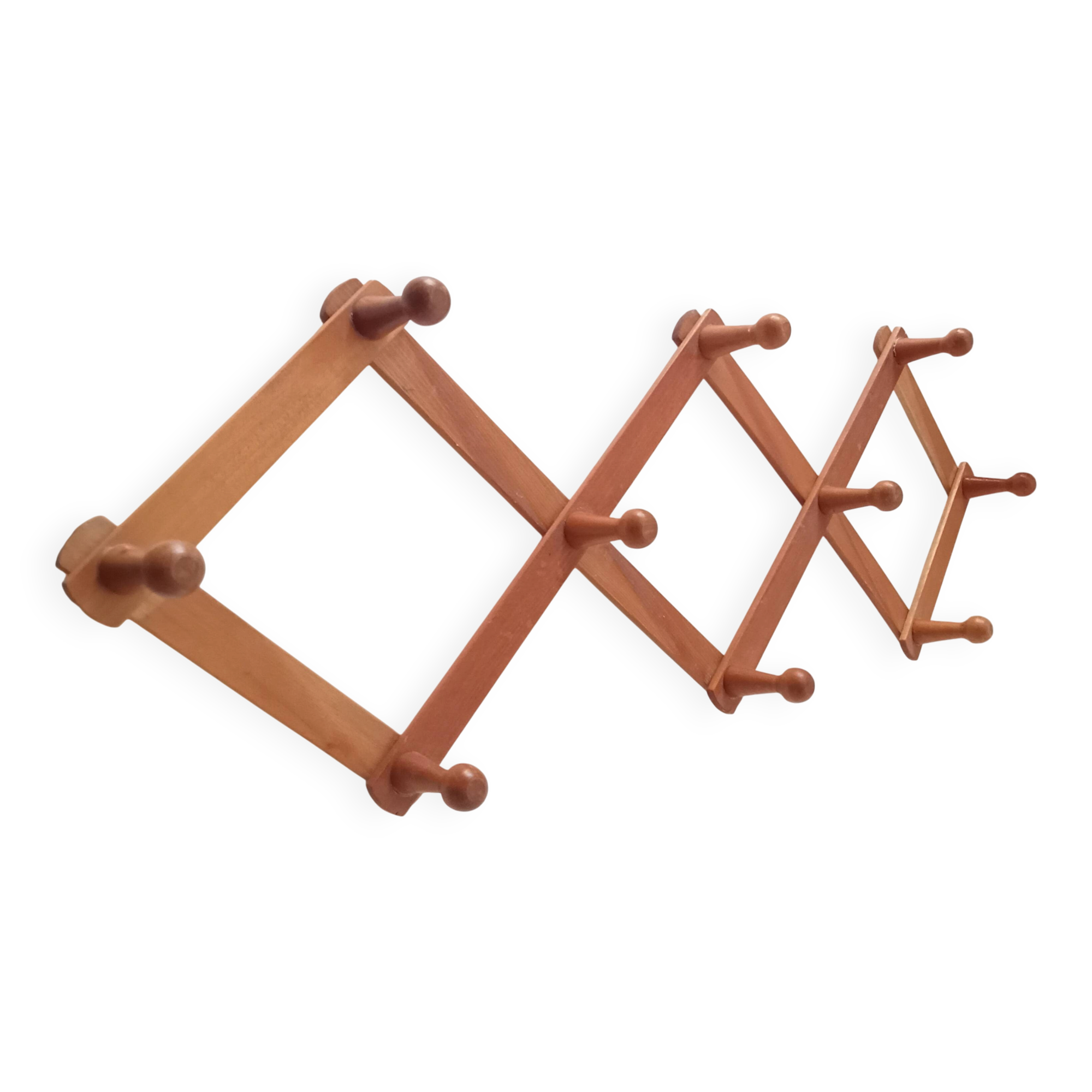 Vintage accordion wall coat rack