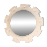 Contemporary French ceramic mirror, "Gioielli" by Renzo Maar.