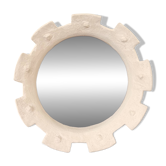 Contemporary French ceramic mirror, "Gioielli" by Renzo Maar.