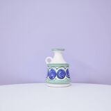vintage white vase painted blue