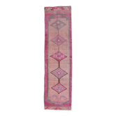 Tapis de couloir vintage rose tendre 3 x 12 cm, 92 x 355 cm SK 18192