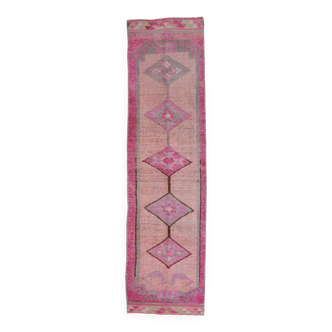 Tapis de couloir vintage rose tendre 3 x 12 cm, 92 x 355 cm SK 18192