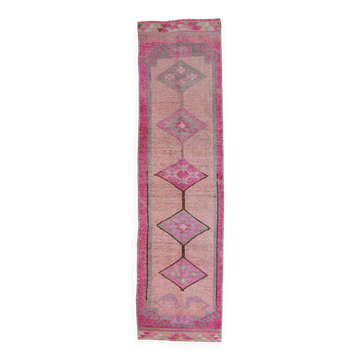 3x12 Rug For Hallway Soft Pink Vintage Runner Rug, 92x355Cm SK 18192