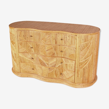 Natural rattan chest of drawers