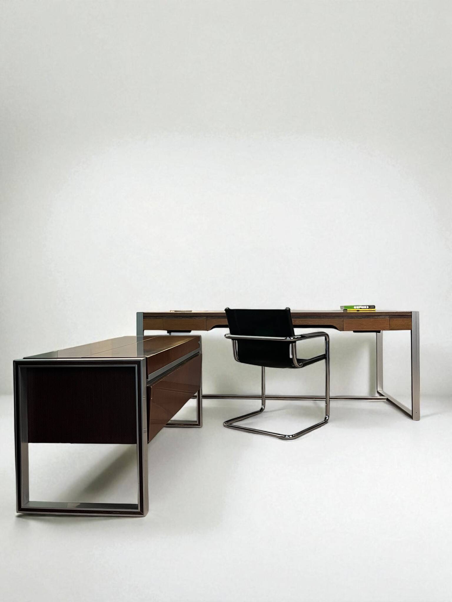 Minister's desk set + sideboard, Claude Gaillard for Ligne Roset, 1970