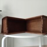 Vintage oak corner wall shelf