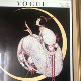 Illustration ancienne couverture du magazine Vogue sous cadre doré