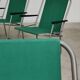 Set of 4 folding chairs with green canvas and aluminum frame