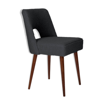 Chaise 'Shell' en bouclé gris foncé, années 1960