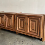 Buffet brutaliste, Biosca, bois massif, travail artisanal, Espagne