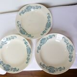 3 vintage Longchamp ironstone soup plates, Lutèce model 220523