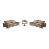 Roche Bobois leather living room set – 2 SCENARIO sofas + MOON armchair (2009)