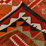 3x10 Red & Orange Tribal Kilim Runner Rug 93x308Cm SK 34615
