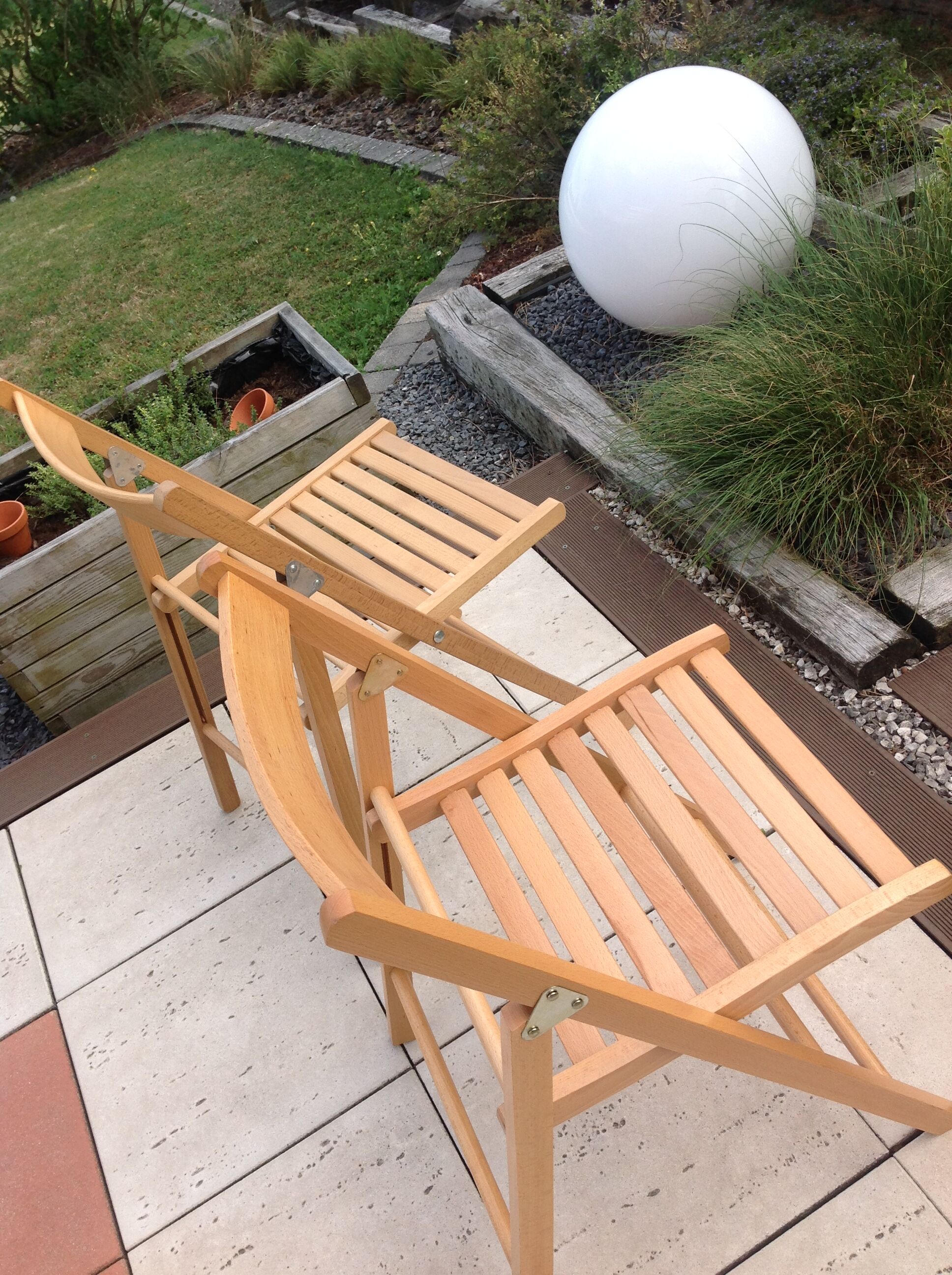 Pair of folding chairs Scandinavian style 70s
