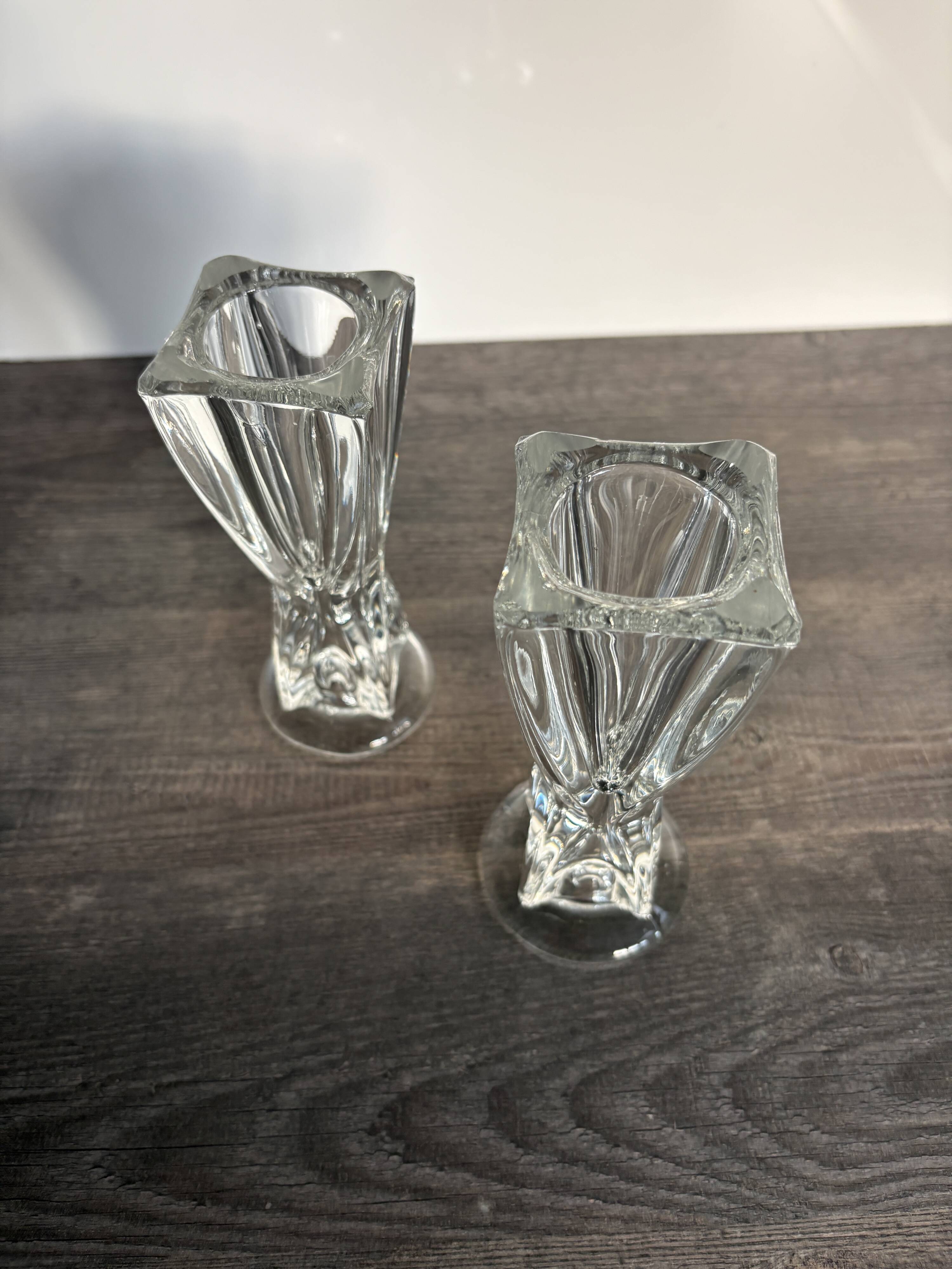 Vintage glass candlestick holders – Scandinavian design