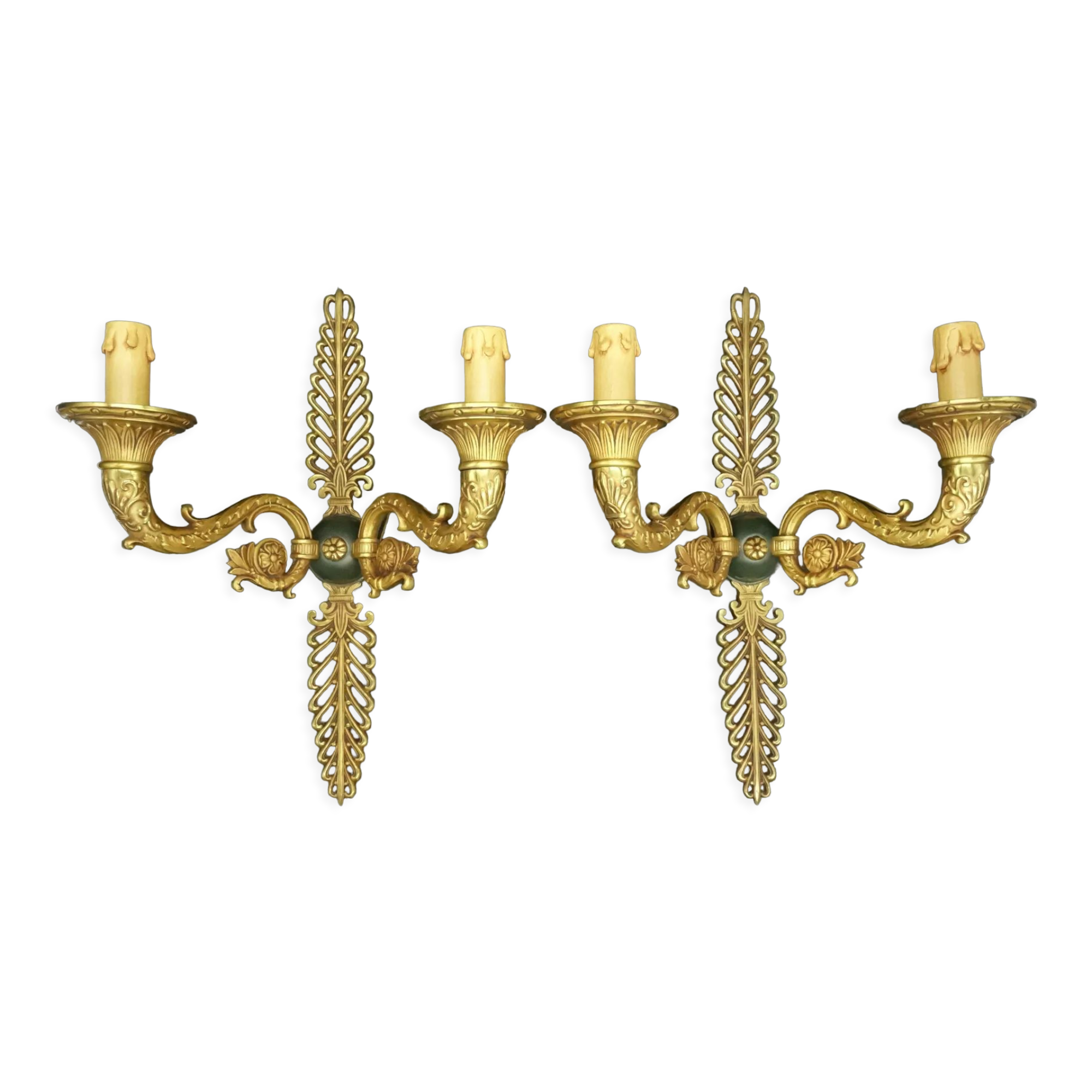 Pair of Empire style palmette sconces - Hettier & Vincent