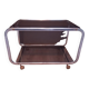 Desserte vintage en aluminium brossé et verre