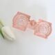 Servant salt pepper in pink glass, molded glass, vintage french, authentic