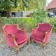 Pair of Louis XV Style Walnut Bergeres, 19th Century