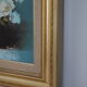 Tableau huile sur toile bouquet de fleurs ton bleu