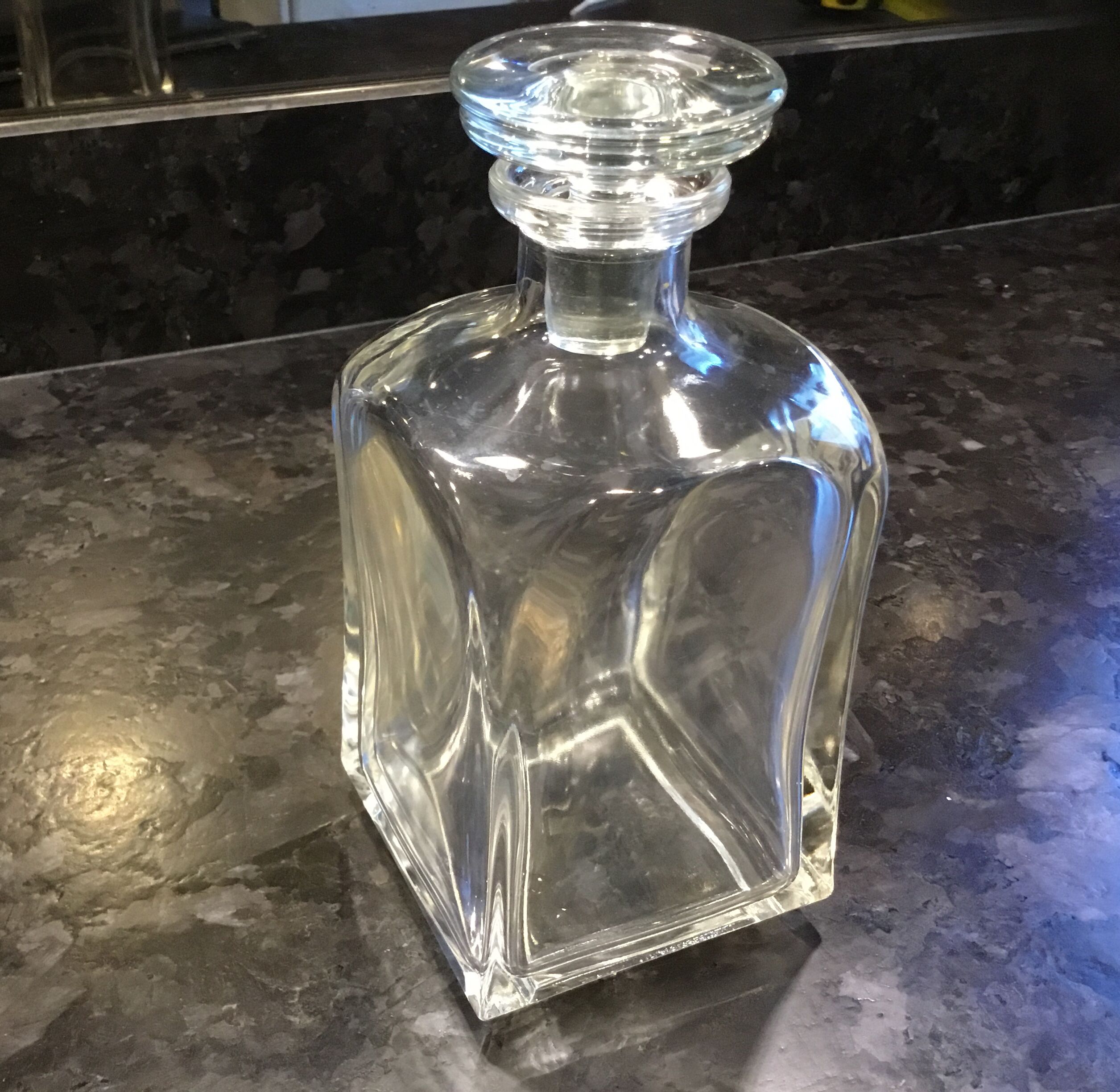 Vintage Italy glass and crystal carafe with cork