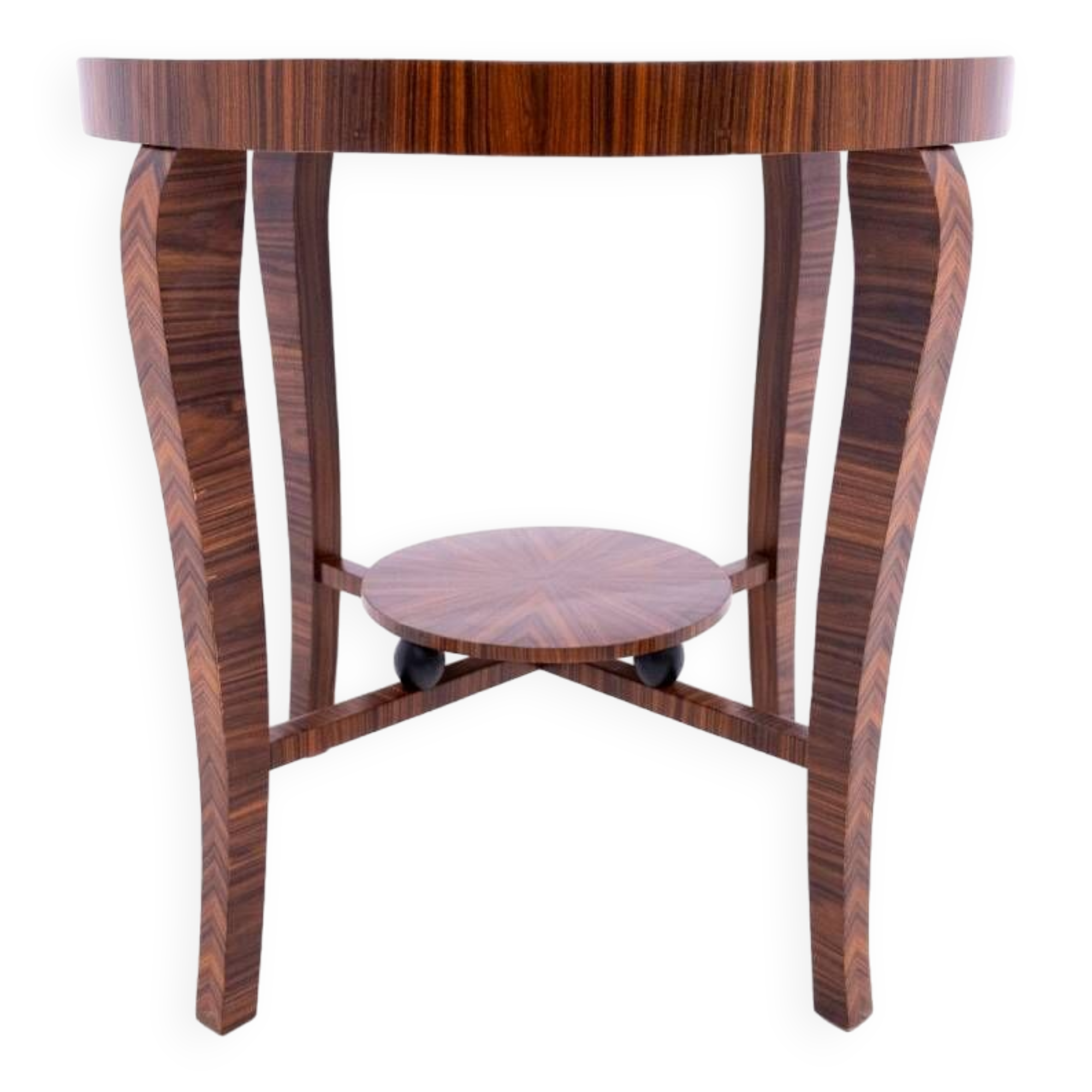 Round Art Deco coffee table, Poland, mid 20th century. after renovation.