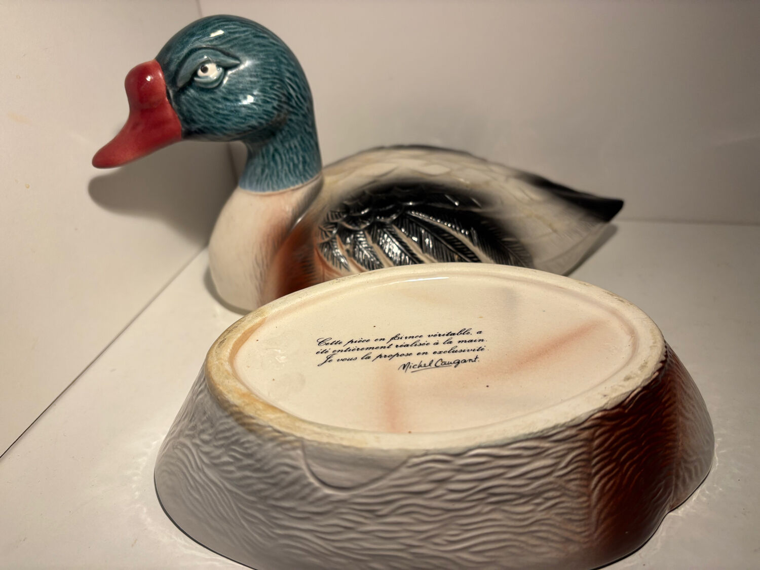 Zoomorphic terrine signed by Michel Caugant