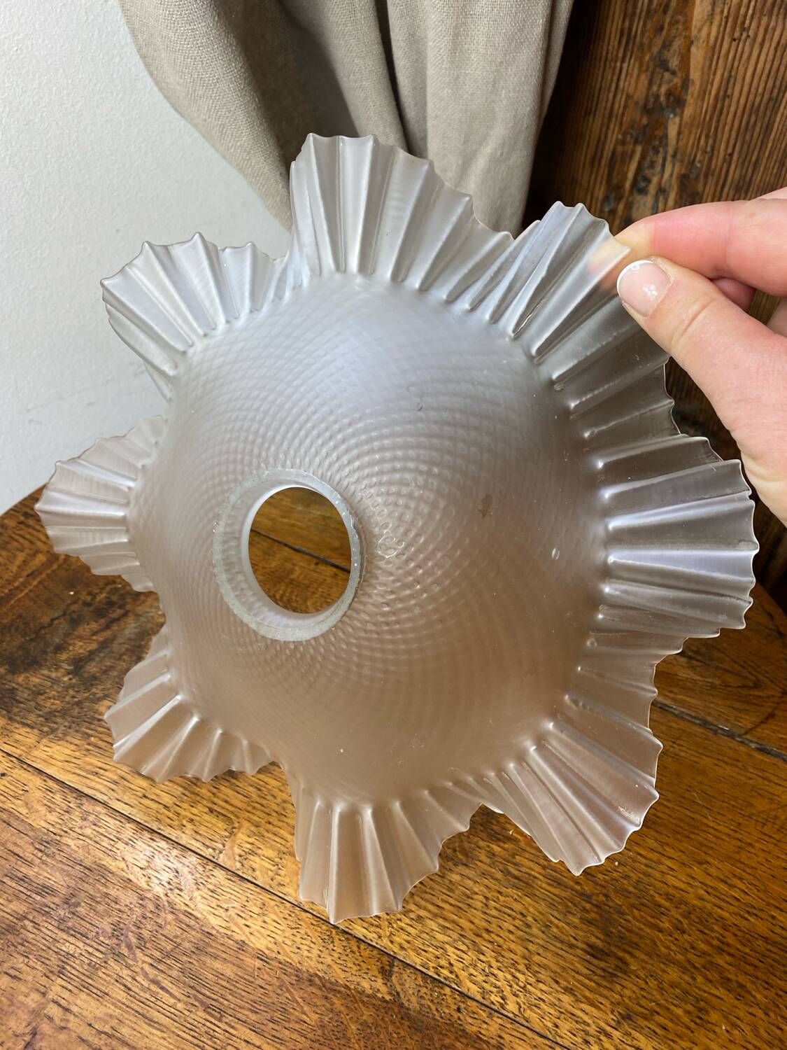 Serrated glass light fixture, 1930