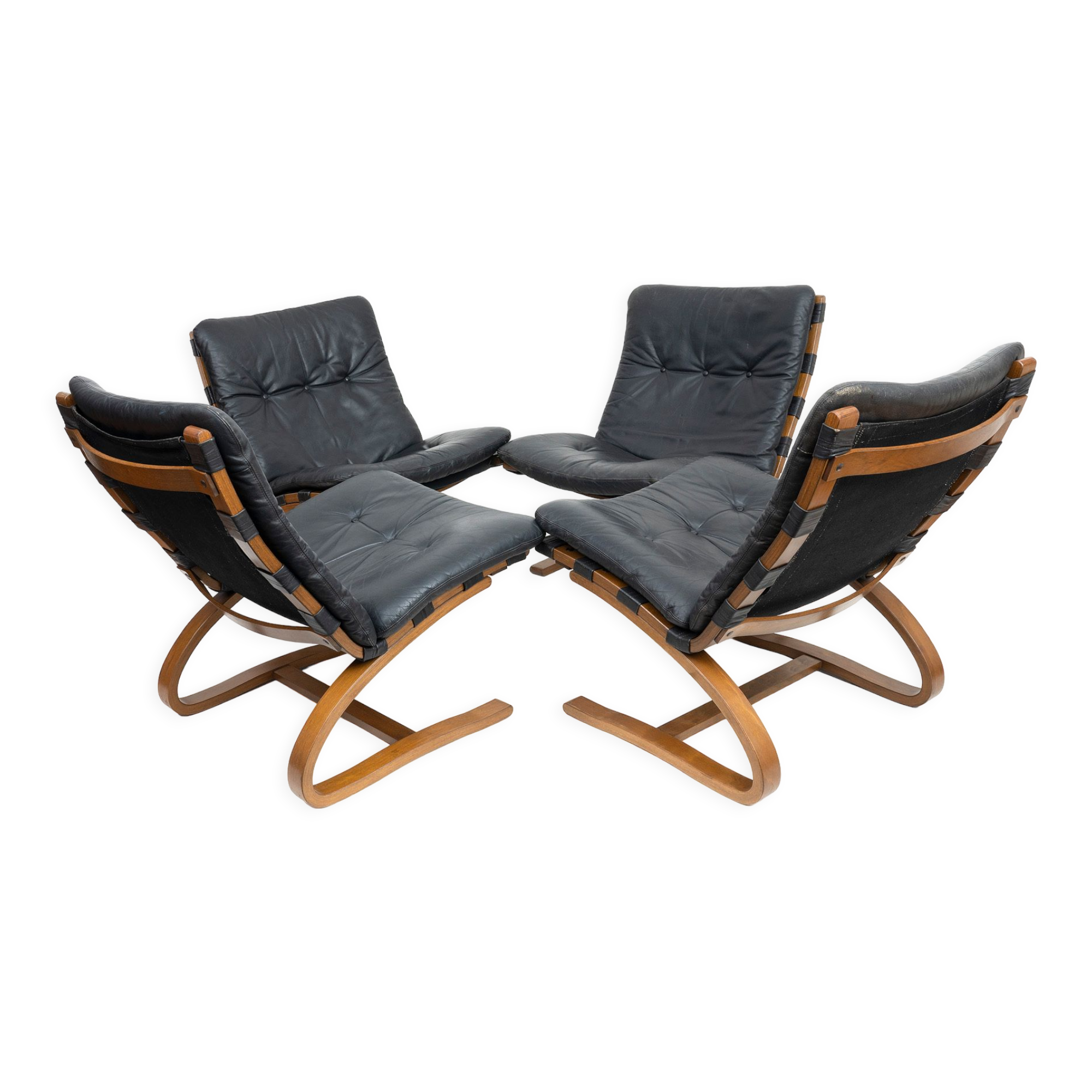 Lot de 4 chaises Kangourou, Westnofa, Norvège 1970