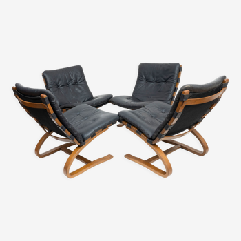 Lot de 4 chaises Kangourou, Westnofa, Norvège 1970