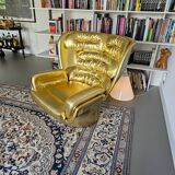 Golden limited edition Elda chair by Joe Colombo for Longhi Italy no. 19/20