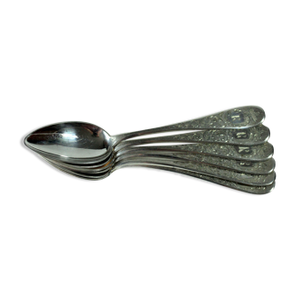 1910s - Art Nouveau Silver (German 800) tea spoons, hallmarked with half moon and crown - set of 6