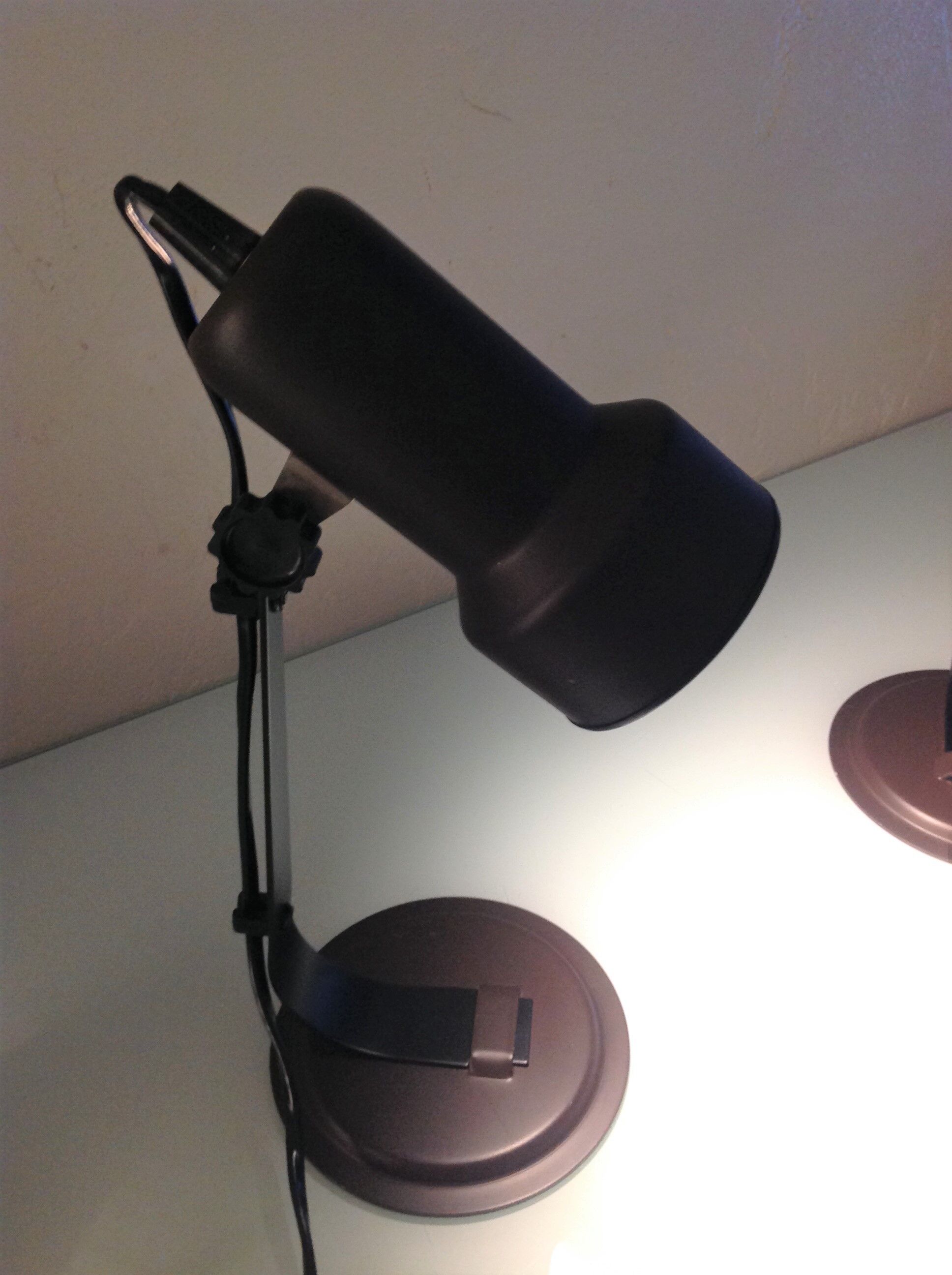 Pair of bedside lamps Metal vintage 70s spots