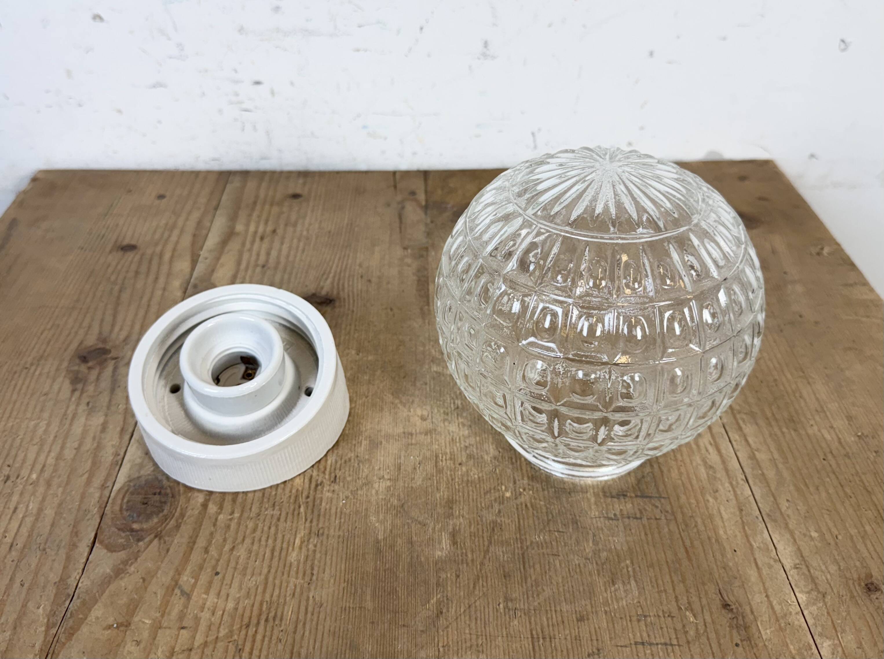 Vintage White Porcelain Wall Light, 1970s