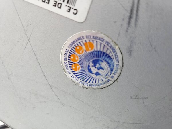 Lampe Diderot Delmas en opaline Orange socle chromé France 1970 Vintage