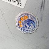 Diderot Delmas lamp in orange opaline with chrome base France 1970 Vintage