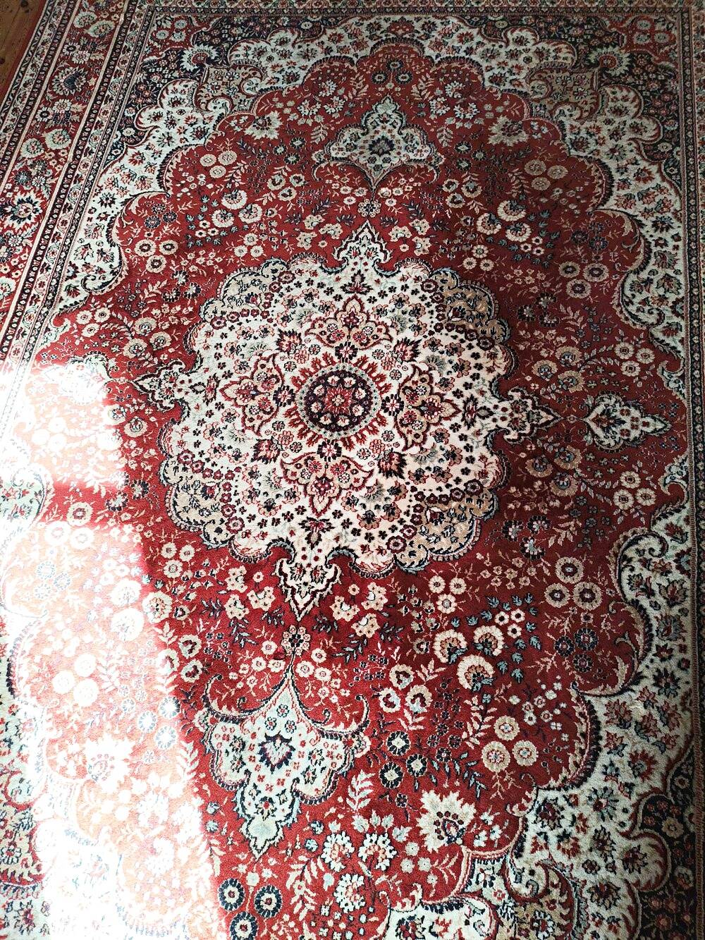 Large vintage carpet pure wool Persian design 240x340cm French made