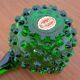Italian green bubble glass vases and bowl by Empoli, set of 3, 1960s.