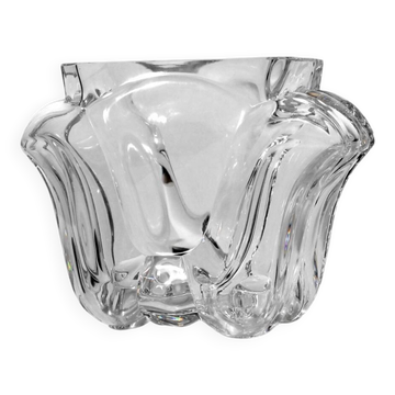 Lars Hellsten "Tulip" Full Lead Crystal Glass Vase, For Orrefors, Sweden