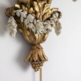Pair of Louis XVI style wall lights in gilded and lacquered wood. Circa 1900.