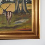 Painting „The Pair of Deer”, Scandinavian design, 1960s