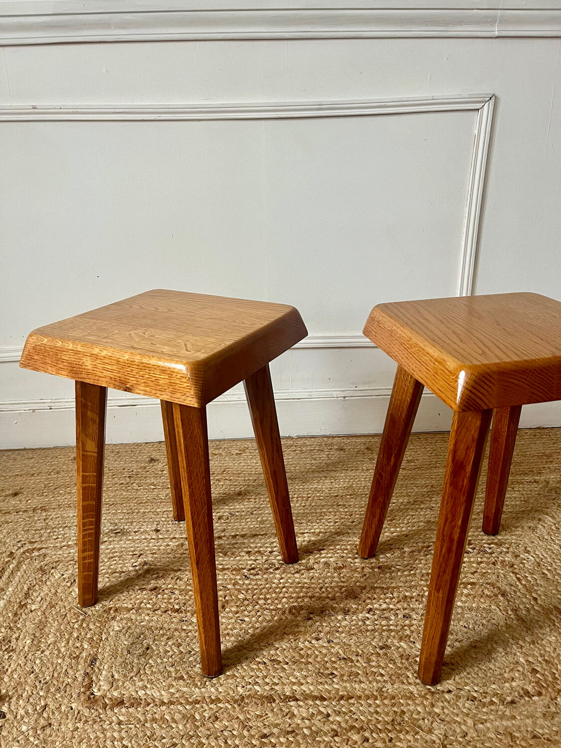 Elm stools by Pierre Chapo