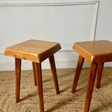 Elm stools by Pierre Chapo