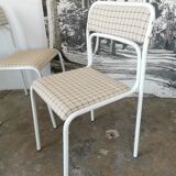 Set of 4 tubular metal chairs from the 90s