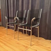 Pair of "Sandows" chairs designed by Rene Herbst, Bauhaus, France, 1980s